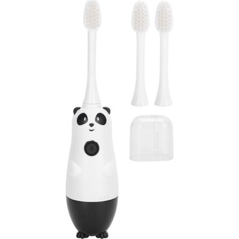 Brosse à dents électrique sonique pour enfants 2-12 ans, poils souples, motif panda, nettoyage en douceur