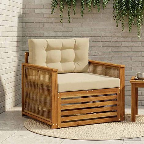 Teenpull – Outdoor Mittelsofa Massivholz Akazie Natur (1/5)