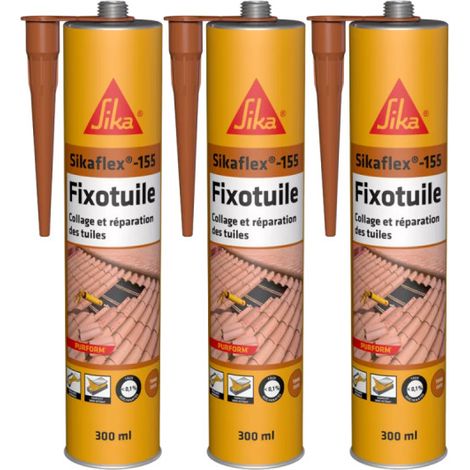 Lot de 3 mastics colle souple SIKA Sika Fixotuile - Terre cuite - 300ml