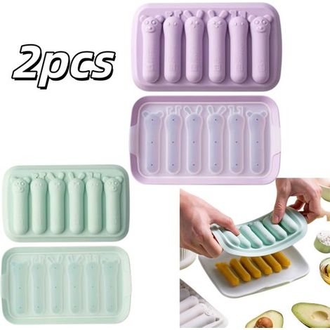 2 teilige Silikonform mit 6 Mulden für Würstchen und Hotdogs leicht zu entformen Backform Dessertform 18 x 10,8 x 3,8 cm für den Hausgebrauch lil (1/5)