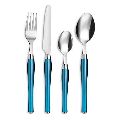 Amefa Purity Servizio di Posate 24 Pezzi-Cesto 6 Persone, Inossidabile Acciaio Inox Bi-Materiale, Blu (1/4)
