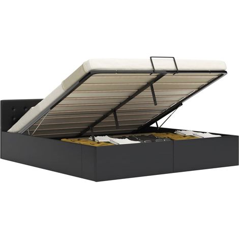 Cadre de lit avec rangement hydraulique Similicuir 160x200 cm (1/5)