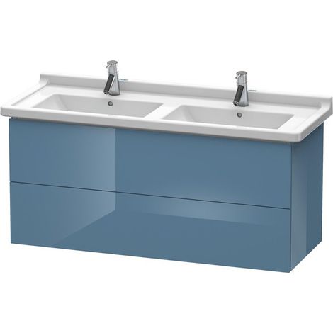 Meuble sous-vasque L-CUBE 469x1220x558mm bleu pierre brillant