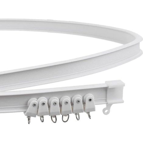 LYERCW - Tringle pliable en alliage(200cm Ceiling Mount) de métal et plastique flexible pour rideau de fenêtre, blanc (1/5)