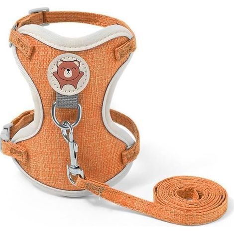 (Rose)Harnais pour Chat - Anti Évasion - Réglable - Confortable - Polyester - Petit Animal (1/4)
