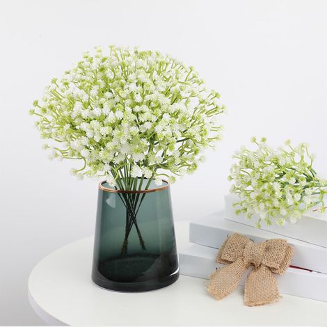 Fleurs Artificielles - Gypsophile Faux - 29 x 12 cm - Blanc - Décoration Intérieure Extérieure - Mariage Maison Hôtel - Lot de 6 (1/5)