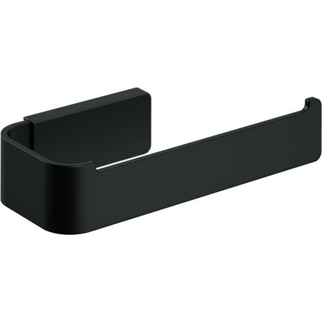 COSMIC NEA Portarrollos de Papel Higiénico Sin Tapa para el Baño de Diseño Cuadrado. Instalación con Tornillería o Adhesivo. Soporte Metálico de Papel para WC de Color Negro Mate (1/2)