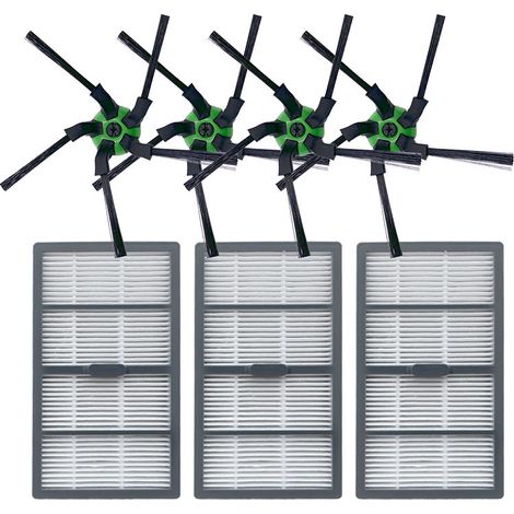 Accessoires pour Irobot Roomba S9 S9 Plus Robot Scanning, Kit de filtres pour aspirateur Pièces de rechange incluses pour Irobot Roomba S9 (4 brosses latérales, 3 filtres) (1/5)