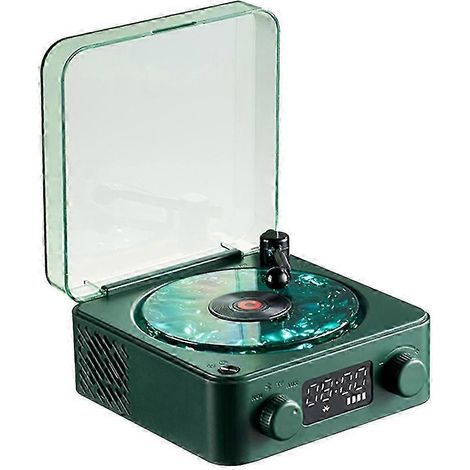 Platine vinyle Waves avec enceinte Bluetooth et éclairage d'ambiance RGB, conçue comme cadeau de Noël (KNS). (1/5)