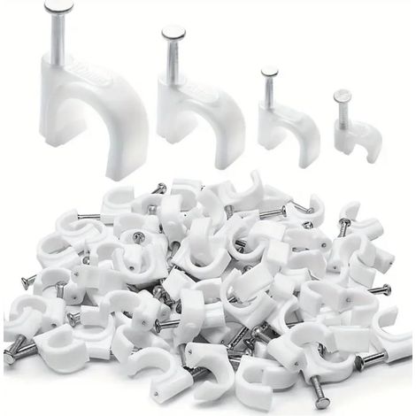 ORION91oficial®- Pack X 1000 Unidades, Grapas de Sujeción para cables de 10mm², Nylon, Color Blanco - spaziOrion91