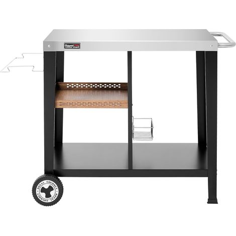 Desserte Extérieure pour Plancha - Chariot pour Barbecue avec Dessus de Table en Acier Inox 85 x 50cm Style Vintage Industriel - Royal Gourmet