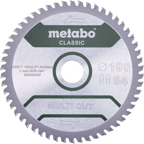 Metabo – Lame de scie circulaire 165mm 628661000 – Ø alésage 20mm – Épaisseur 1.4mm – 42 dents pour bois dur et stratifié (1/3)