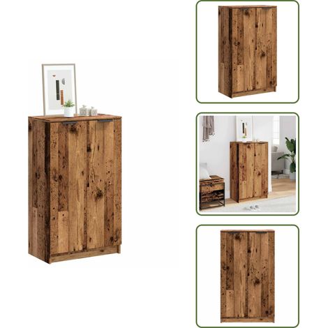 vidaXL Schuhschrank Altholz-Optik 59x35x100,5 cm Holzwerkstoff