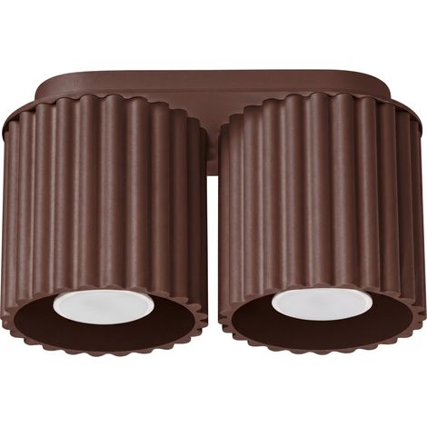 Deckenleuchten AURA braun 2xGU10 21cm Aluminium Sollux (1/5)