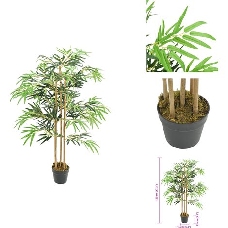Bambusbaum Künstlich 730 Blätter 120 cm Grün - Bambus Baum - Kunstrasen - Dekorative Pflanzen - Indoor Pflanzen - Wohnaccessoires (1/4)