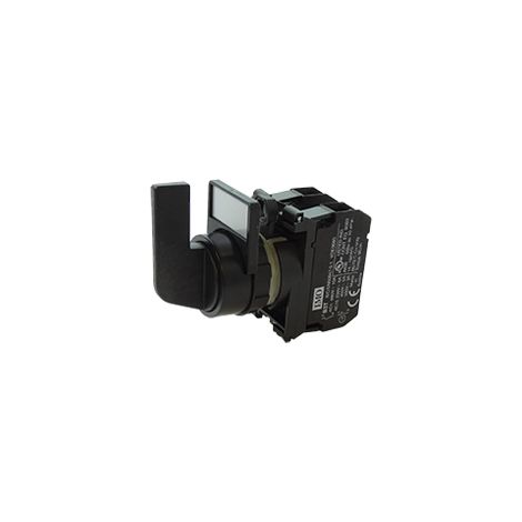 Bouton rotatif compo noir 3 pos retour au centre 60° levier long 2NO BPCRBS2NO