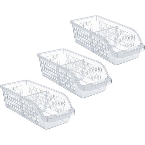 3 Pièces Organiseur de Réfrigérateur Avec un Séparateur – Organiseur Transparent, Conteneur de Rangement Pour Cuisine, Réfrigérateur et Autres Organisateurs
