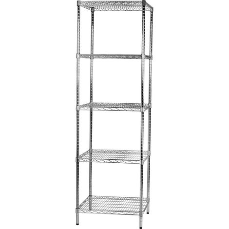 Scaffale 5 Ripiani 60x60x200 cm in Metallo Cromato Tosini