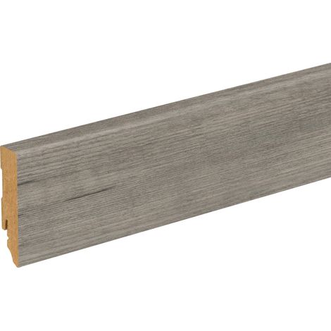 Neuhofer Fußleiste 240 cm 70 x 19 mm Seekiefer grau Sockelleiste (1/3)