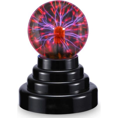 SJLERST Boule de Plasma 3 Pouces, Usb Lumière de Boule de Plasma Sensible au Toucher Et Au Son, Lumière Boule de Plasma, Boule Magique Lampe pour Décorations, Enfants, Chambre à Coucher, Cadeaux De No