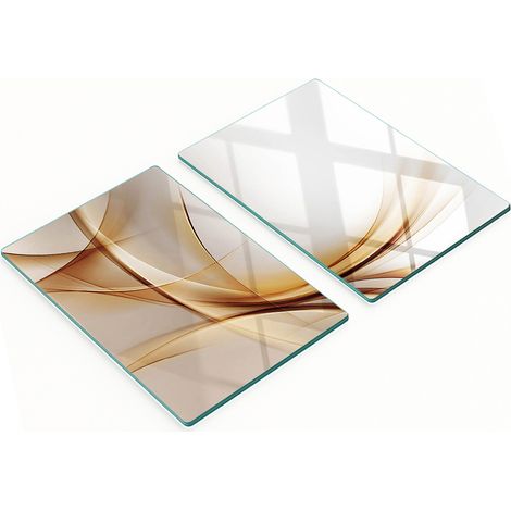 Tablas de cocina de vidrio templado con gráficos abstractos de olas, 2x40x52 cm. (1/5)