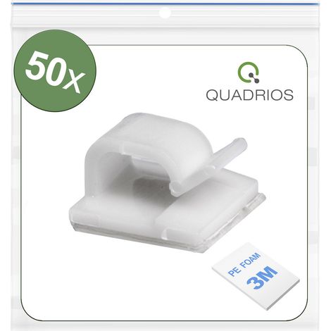 Quadrios 25CA477 Kabelclip selbstklebend 25CA477 Bündel-Ø-Bereich 1 bis 7 mm   Weiß 50 St.