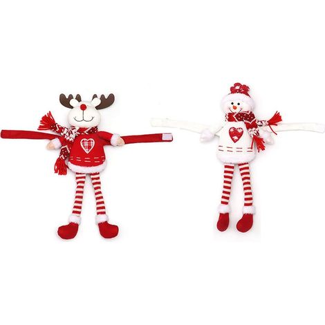 2PCS Boucles de rideau de Noël, Attaches de rideau créatives, Personnages de dessin animé 3D Père Noël, bonhomme de neige, orignal, renne (1/5)