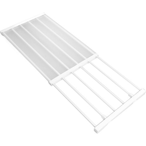 Étagère à barres de tension, longueur ajustable, gain de place, étagère extensible pour armoire, sans clous, largeur 42 cm, longueur 75-120 cm / 29,5-47,2 pouces (1/5)