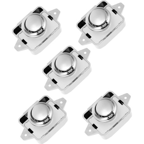Lot de 5 verrous à bouton, poussoir chromés pour portes placard, cars (1/5)