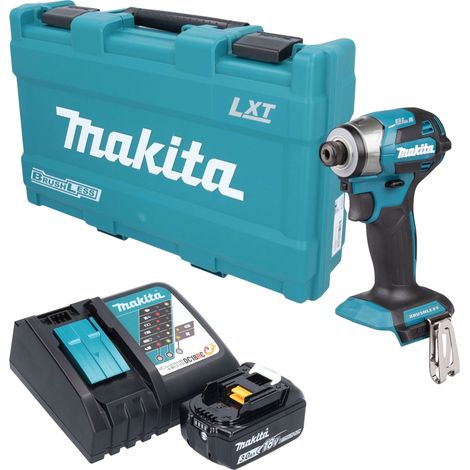 Atornillador de impacto a batería Makita DTD 173 RF1K, 18 V, 180 Nm, 1/4", sin escobillas + 1 batería de 3,0 Ah + cargador + maletín (1/5)