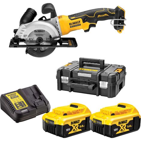 DeWALT DCS571P2 Cordless 18V XR Brushless 115mm Compact Circular Saw Box Set