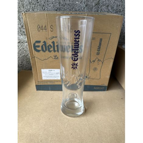 Lot de 6 verres à bière Edelweiss - 50 cl - Modèle moulé - Neufs