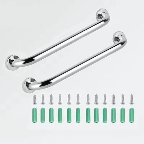 Zweiteilige rutschfeste Sicherheitshaltegriffe aus Edelstahl für das Badezimmer, 30 cm lang (1/5)