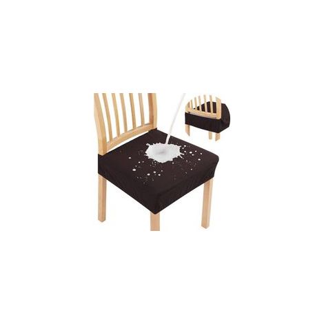 Lot de 2 Housses de Chaise Imperméables en Jacquard Extensible - JINFGERNE - Amovibles et Lavables, Marron, Idéales pour Protéger vos Chaises des Liquides et des Griffures