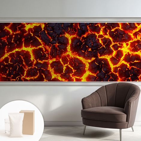 Papier peint intissé pour salon chambre à coucher peint imprimé Installation facile - Colle incluse gratuite Magma puissant 250x104 cm (1/5)