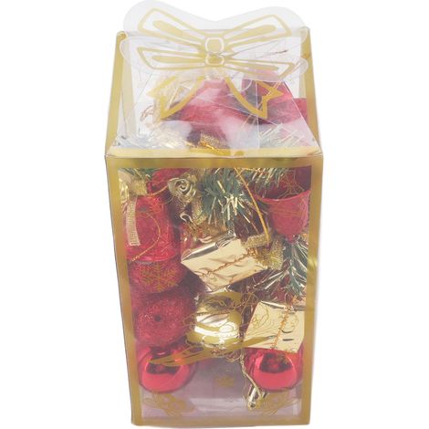 Set mit 32 goldenen Weihnachtsdekorationen zum Aufhängen an der Tür oder zum Selbstzusammenbauen, ideal für die Feiertage. (1/5)
