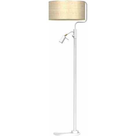 Lampada da terra MARSHALL WHITE / RATTAN 1xE27 + 1x mini GU10 (1/5)