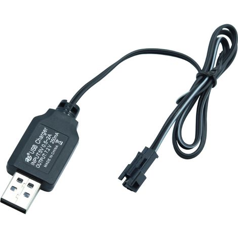 USB-Akkuladekabel für Ni-CD- und Ni-MH-Akkus, SM-2P-Steckeradapter, 4,8 V 250 mA Ausgang, für Spielzeug und Autos (2 Stück)