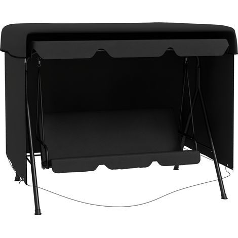 Funda de protección para columpio de jardín, lona impermeable dim. 2,15L x 1,55l x 1,5H m PE Negro (1/5)