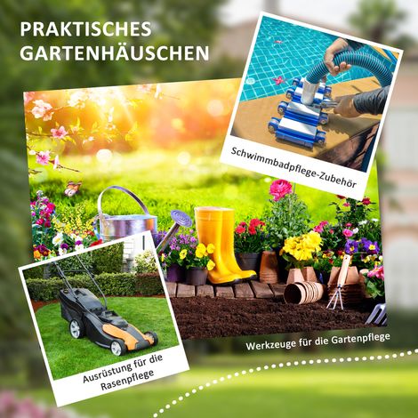 Abstellraum Stahl 4m² mit Fenster, abschließbarer Geräteschrank 259x172x222 cm, Gartenbox für Terrasse und Balkon, Anthrazit (1/5)