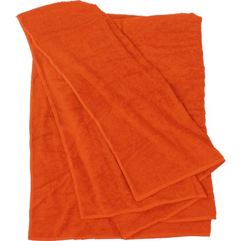 Serviette de plage XXL 100 % coton – 100 x 220 cm, orange : 515 – Serviette de sauna – Serviette de bain grande taille – Serviette de douche, serviette de bain et serviette de sauna (1/3)