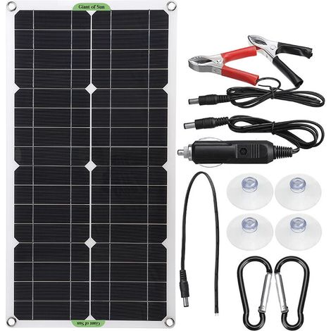 Kit Panneau solaire portable 18V 250W - Chargeur USB double DC avec controleur solaire 30A 550 x 290 x 30mm, (1/5)