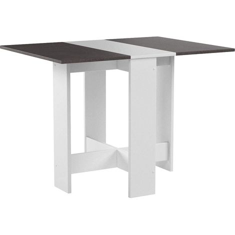 Symbiosis Papillon, Tavolo pieghevole, Bianco ed Effetto Cemento 103/67/28x76x73,4 cm