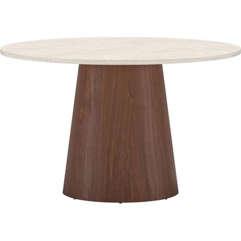Lanzo table de salle à manger Ø120 cm beige, moka. (1/2)