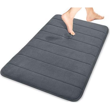 Tapis de bain en mousse à mémoire de forme grand format 50 x 80 cm (Gris foncé)-