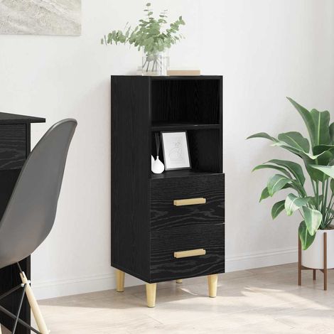 Buffet-Meuble de rangement Chêne noir 34 x 34,5 x 90 cm Bois d'ingénierie 704742 (1/5)