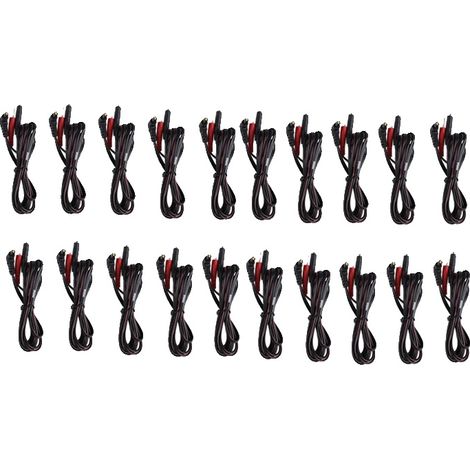 Cables de conexión para electrodos TENS, materiales duraderos, conexión eficiente, 20 unidades, 2 pines, color negro. (1/2)