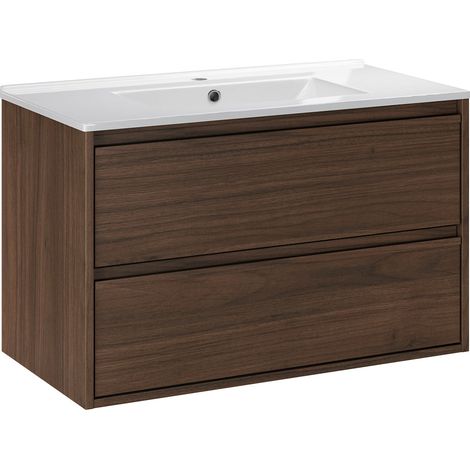 Mobile bagno con lavabo Edmé marrone 80cm (1/5)