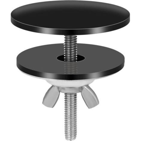 Bouchon étanche pour robinet – Bouchon de finition en acier inoxydable noir, diamètre 5 cm, pour évier ou lavabo (1/4)
