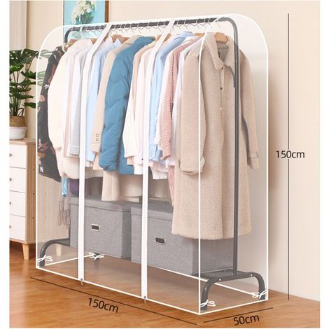 Housses De Vêtements Housse De Protection pour Portant À Vêtements Housse De Protection pour Fenêtre Transparente Cintre Anti-poussière Protecteur pour Chemises Costume Manteau, Penderie Non Inclus